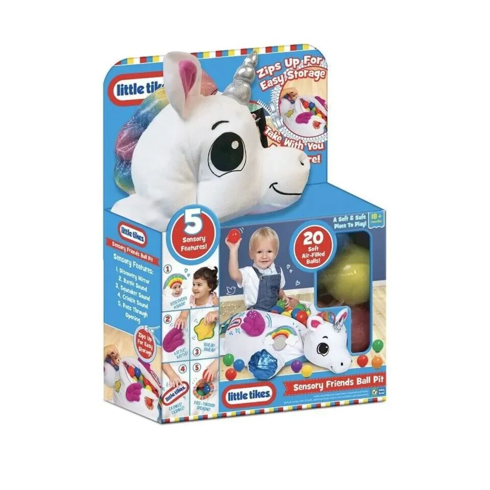 Little Tikes Unicorn Sensory Friends Ball Pit 5 Features & 20 Balls BRAND NEW